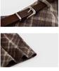 Melanoid Retro Plaid High-Waist Wool Skirt - Women's Trendy Slimming Comfort for Spring/Autumn 2026
