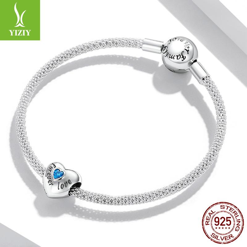 Love Family Beading Accessories, Warm Family Friendship 925 Sterling Silver Beads Loose Beads Bsc562