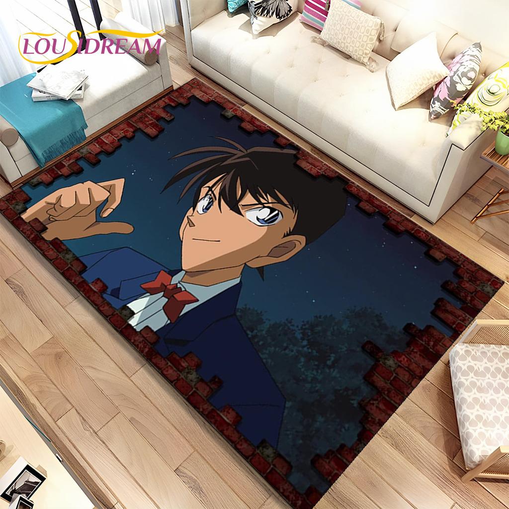 Anime Detektiv Conan Cartoon-Teppich, groß, Teppich für Wohnzimmer, Schlafzimmer, Sofa, Fußmatte, Dekoration, rutschfeste Bodenmatte für Kinder