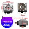 Timer per pentola a pressione elettrica e friggitrice ad aria con campanello, 60/90/120 Min, Interruttore temporizzatore a semicerchio/asse a croce
