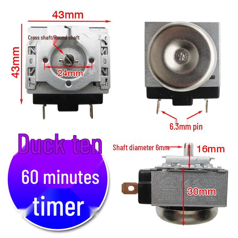 Timer per pentola a pressione elettrica e friggitrice ad aria con campanello, 60/90/120 Min, Interruttore temporizzatore a semicerchio/asse a croce