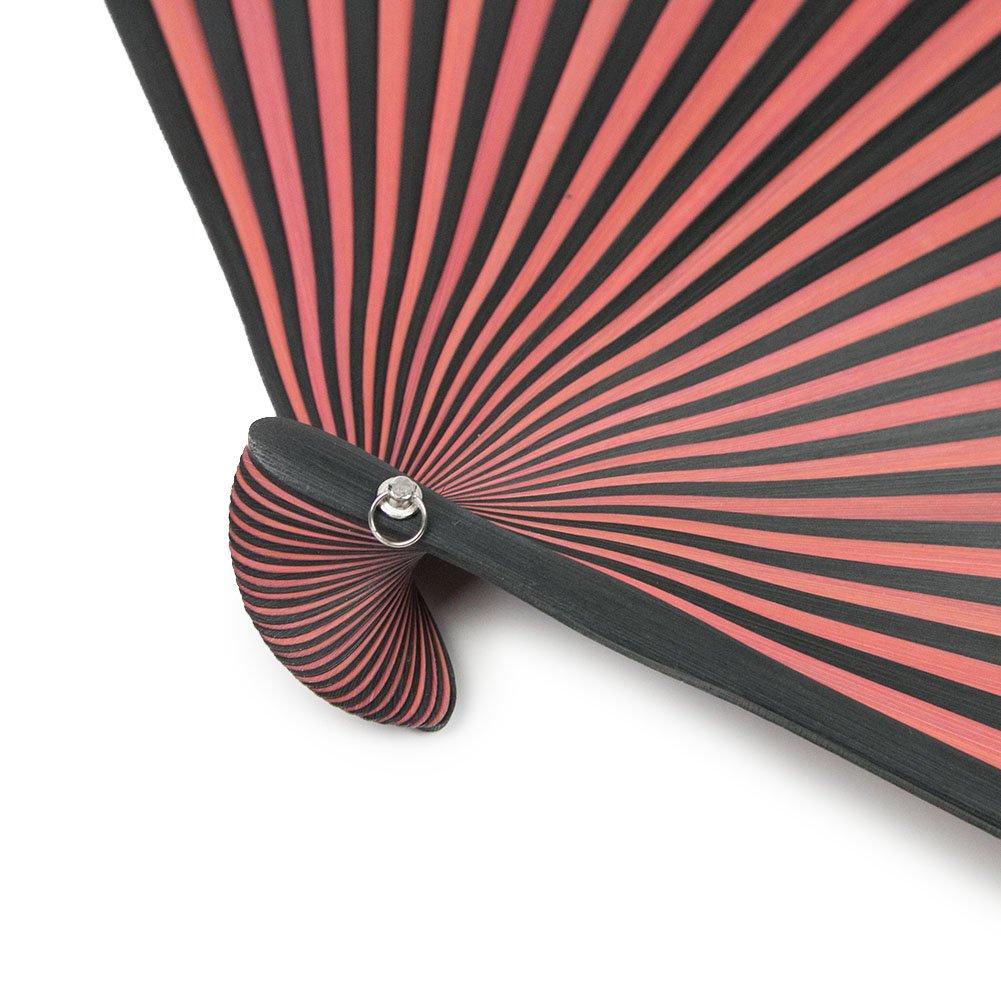 [KYOETSU] [Kyoetsu] Pure Silk Folding Fan, Plain, 2-Color Bamboo Black, 2-Piece Set (Folding Fan, Folding Fan Case), Women's (12)