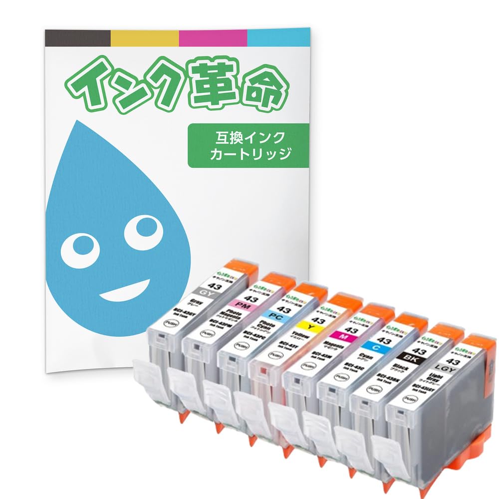 

Ink Compatible Canon Ink Compatible with Genuine Canon 43 Series Includes IC and Level Compatible with PIXUS and Printers Revolution BCI-43/8MP