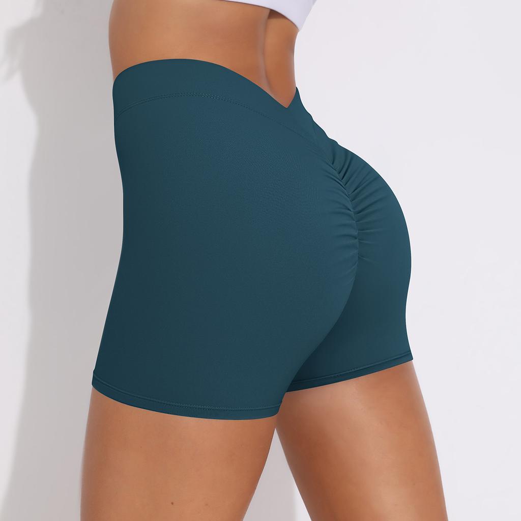 Sexy V-Back Shorts High Waisted Hip Lifting Yoga Shorts Women's Nylon Tight Fitting Shorts Training Sports Fitness Pants