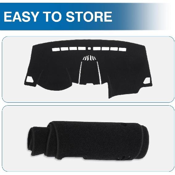 KUST Tapete de cobertura do painel do carro para Ford Edge 2015-2024 Mão esquerda para direção antiderrapante Interior do tapete do painel para Ford Edge Acessórios Painel de ajuste personalizado