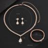 2026 Ladies Jewelry Necklace Dinner Banquet Jewelry Three-piece Jewelry Wedding Women's Necklace Earrings Bracelet Set