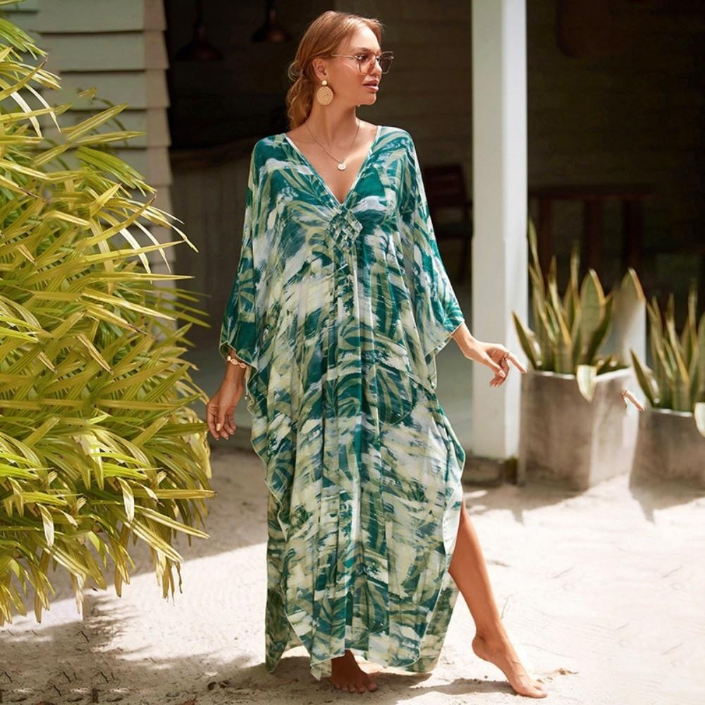 Oversized Bikini Cover-ups Boho Loose Maxi Dress Casual Long Dress Beachwear For Women