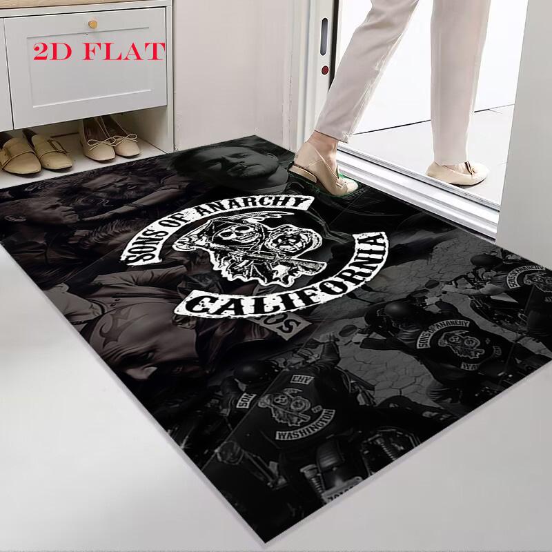 Vintage Biker Wall Tapestry Carpet Suitable For All Seasons Living Room And Bedroom Mats Doormat Dormitory Decoration Bathroom Mat