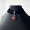 Gothic Punk Velvet Rose Cross Heart Choker Necklace - Y2K Retro Style