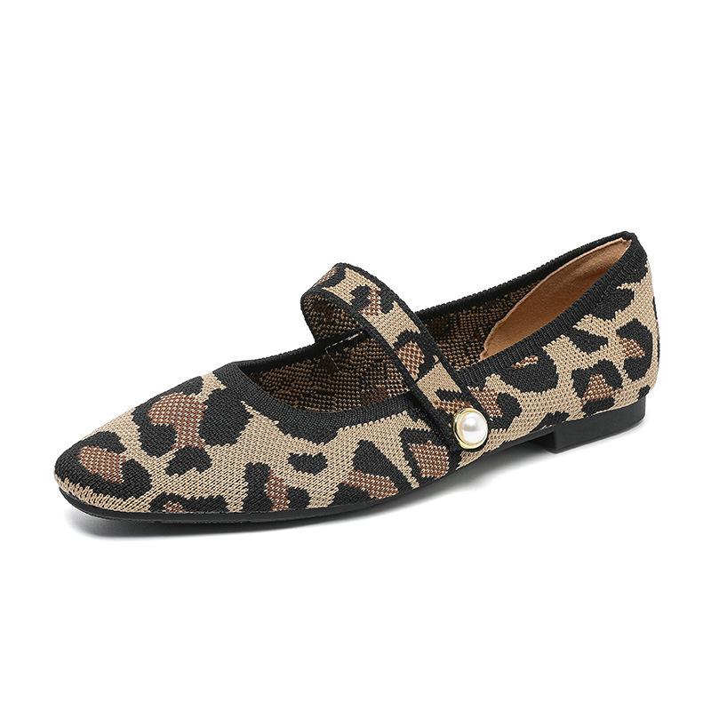 New one-word mixed belt fly-woven Mary Jane single shoes woven shoes flat-soled single shoes women