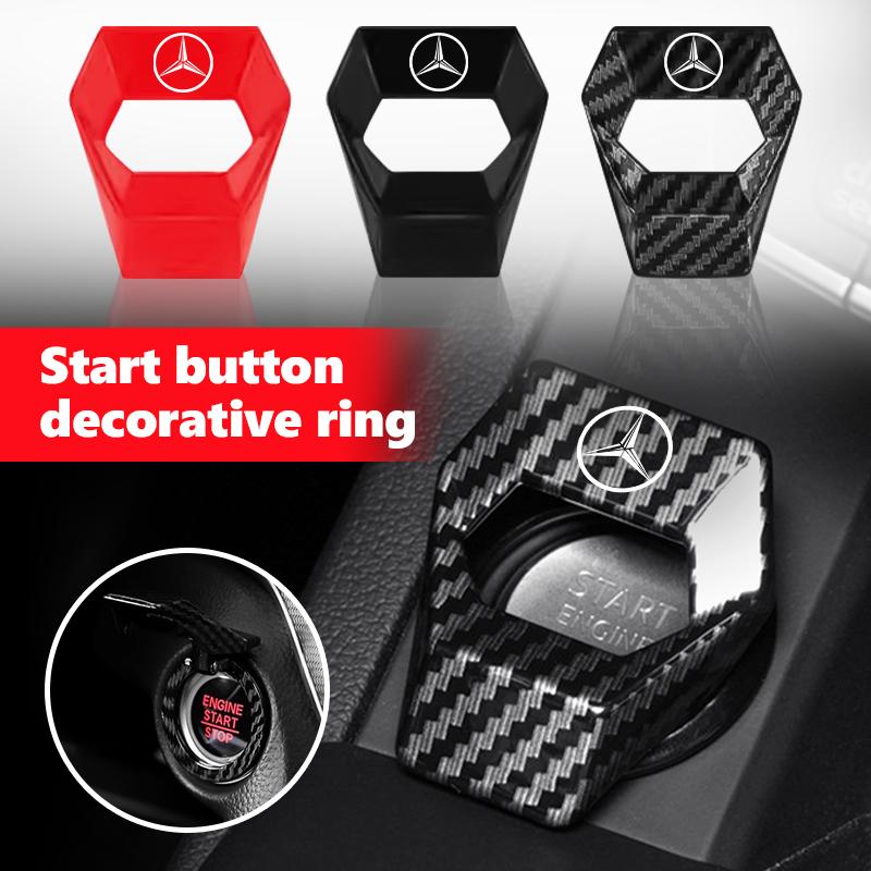 For Benz Car Logo Engine Start Stop Switch Push Button Cover Decorative Accessories CITAN VITO SPRINTER CLS SLK Sport ML C200 OO9