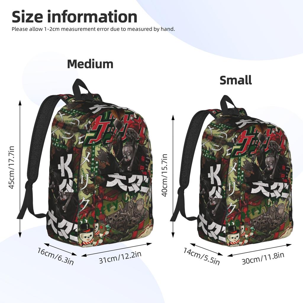 Dorohedoro Anime Teenage Backpack Sports High School Business  Daypack for Men Women Laptop Computer Canvas Bags