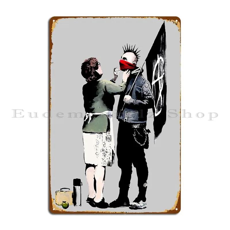 Banksy Punk Anarchist Metallschilder Design Dekoration Wandplakette Design anpassen Kneipe Blechschild Poster 30x40cm(11.8x15.7inch)