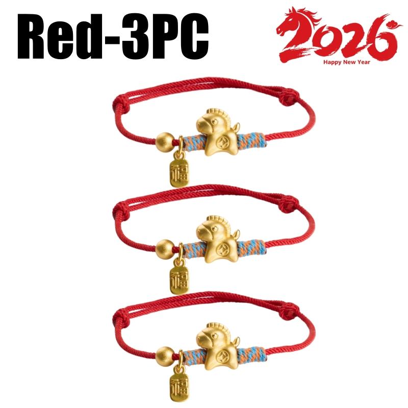 1116 Horse Year Bracelet Red String ‘Ben Ming Nian’ Handwoven Zodiac Gift Lucky Red Bracelet New Year Fortune Present