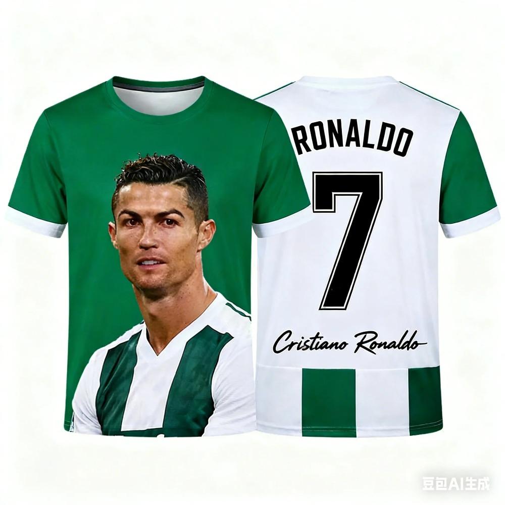 Ronaldo Fan Edition Summer Printed Family Clothing Football Shirt T-shirt Quick-drying Breathable Suitable for Outdoor Wear