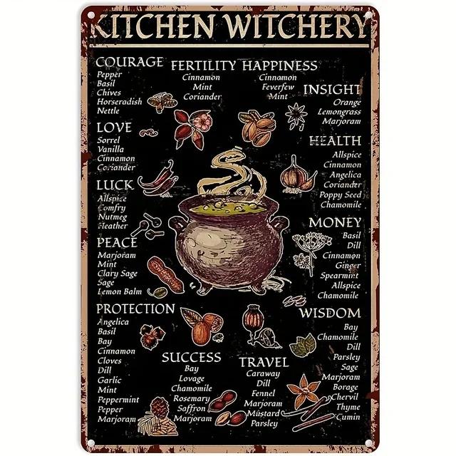 Vintage Metal Tin Sign  The House Witch Rules Halloween Decoration  Retro Wall Art for Home Room Restaurant Decor