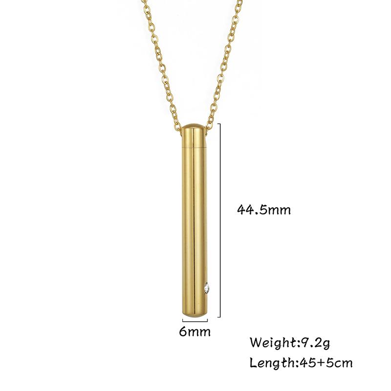 Collana minimalista cilindrica in acciaio inossidabile per uomo e donna, collana alla moda adatta per l'uso quotidiano, gioielli, regali