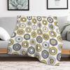 Buttons Geometric Honeycomb Pattern in Gray and Burnished Gold Throw Blanket Outdoor Soft Blanket for Picnic Beach Camping