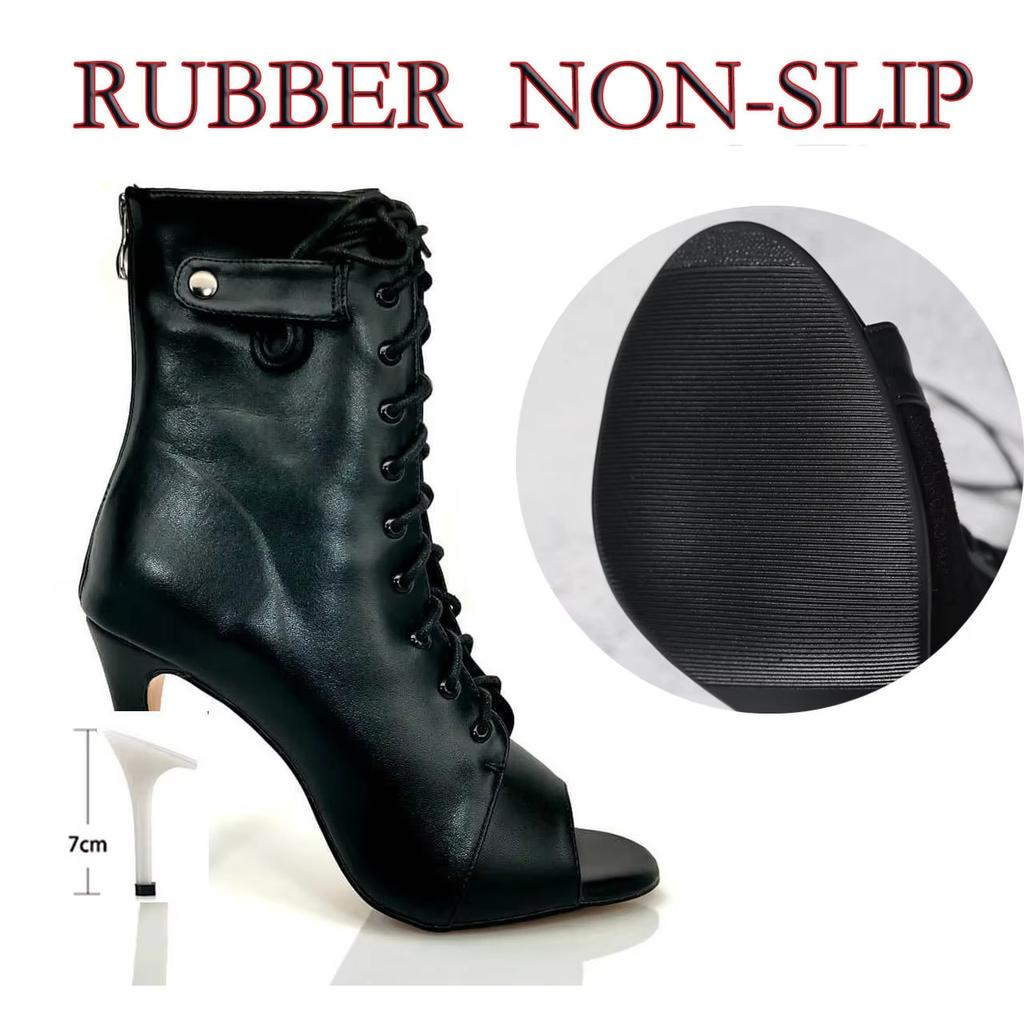 Woman Latin Dance Shoes leather Party Tango Dance Booties for Women Salsa Dance Heels Ballroom Shoes Sexy Stilettos