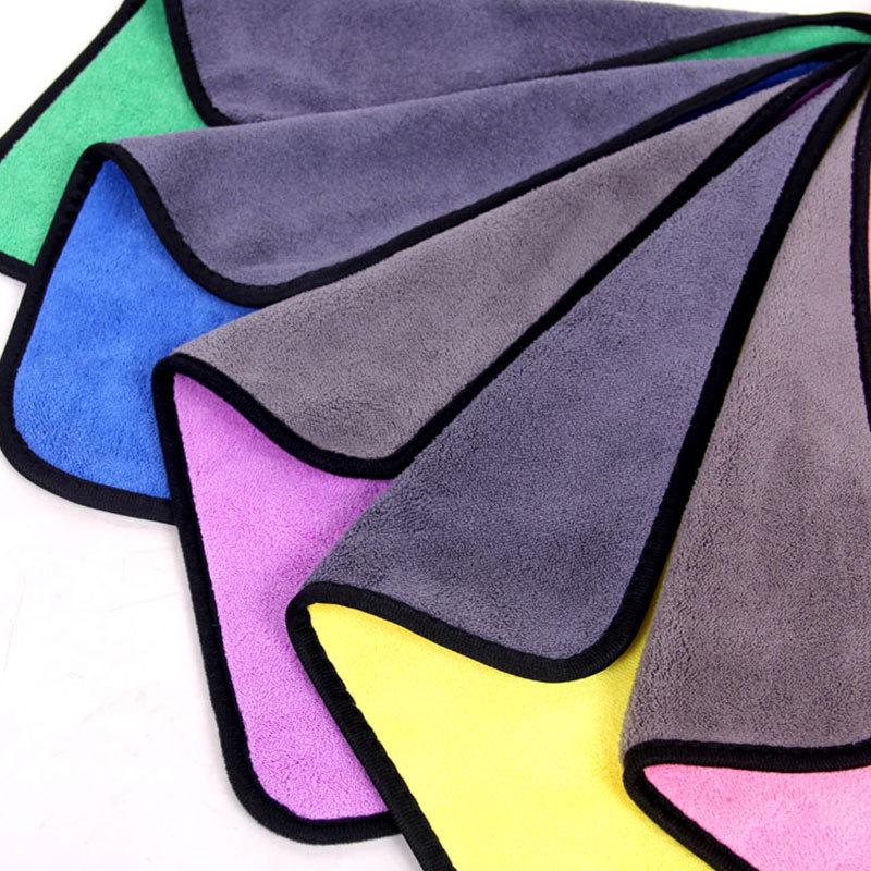 Prosop de curățare auto din fleece coral, îngroșat, cu două fețe, îngroșat: Lavetă absorbantă, fără urme, multifuncțională