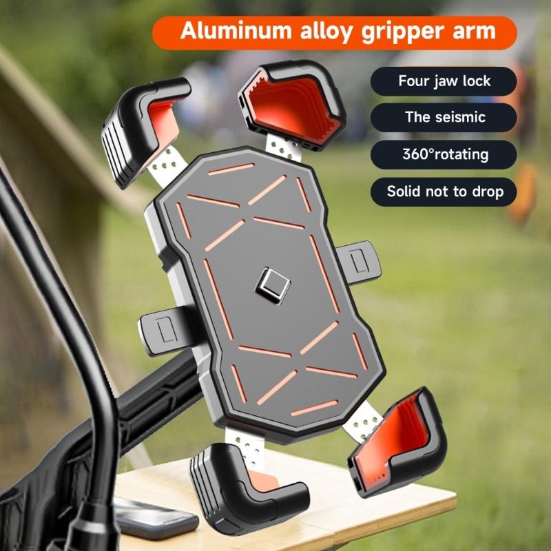 Bike Phone Mount Stand NonSlip Anti-Vibrations Universal Bike Handlebar Adjustable Phone Mount Clip Easily to Install