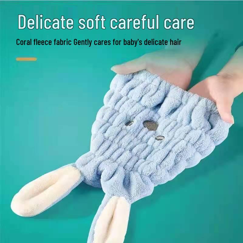 Individually Wrapped Children's Coral Fleece Quick-Dry Hair Cap