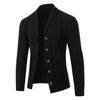 Men's Solid Color Cardigan Button Knitted Casual Fashion Lapel Sweater
