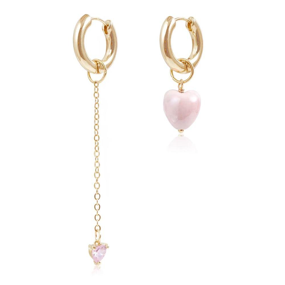 For Women Tassel Pendant Earrings Heart-shaped Drop Earrings Fashion Asymmetric Jewelry