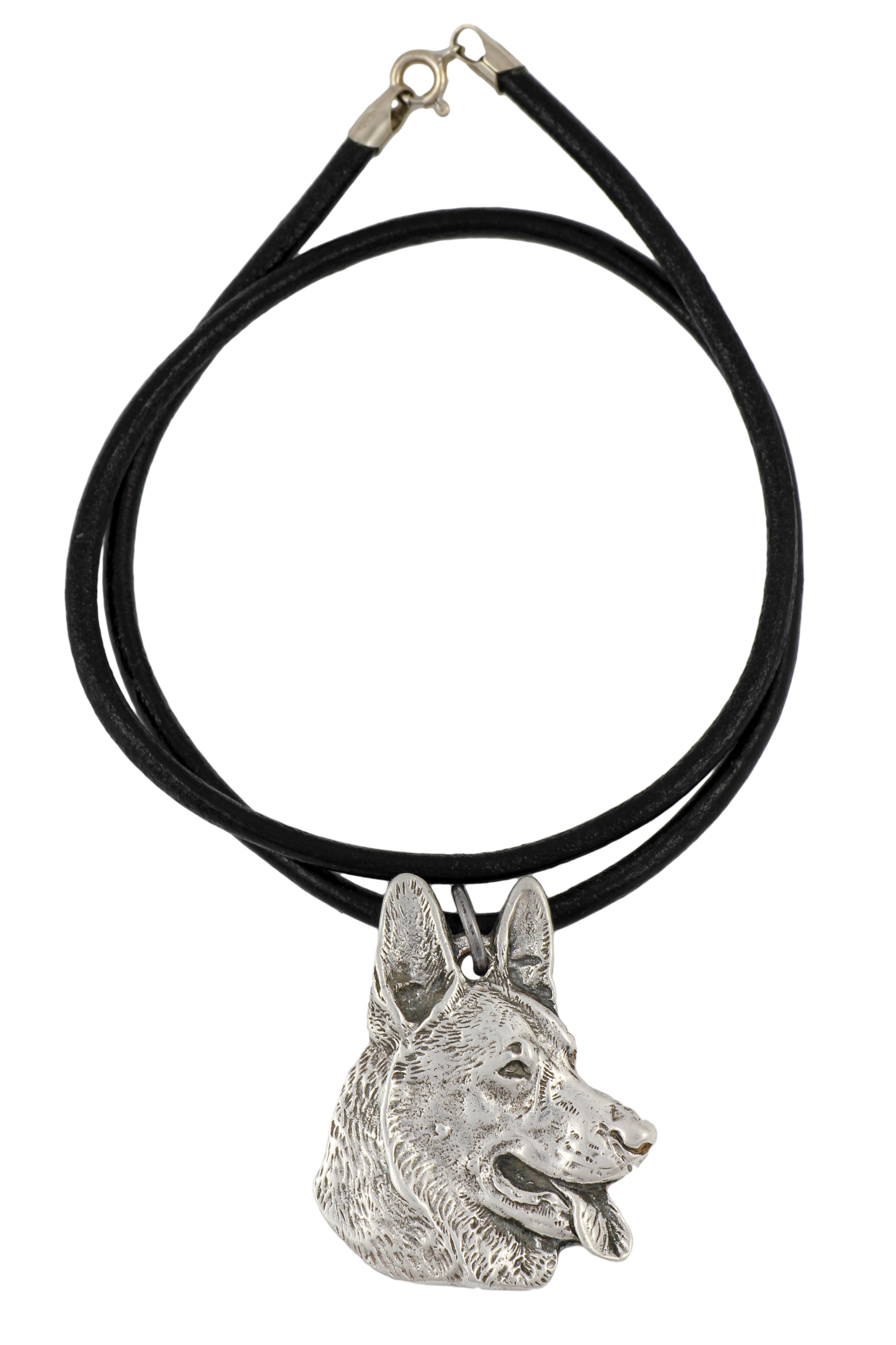 

German Shepherd Dog, Alsatian Wolf Dog - Necklace with dog, silver-plated pendant for dog fan, unique jewelry by Art-Dog brand срібний