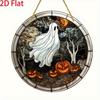 2D flat Halloween decoration - acrylic pendants (ghosts, jack-o-lanterns, full moon) - scary windows, door party decoration, holiday home decoration