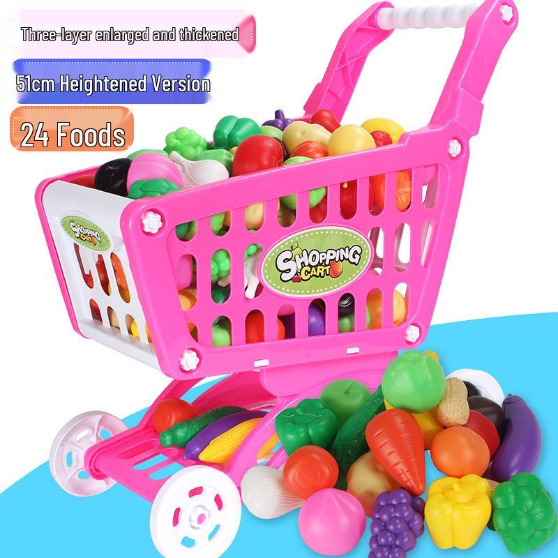 Kids' Shopping Cart Toy Set with Fruit Cutting (Multiple Sizes)