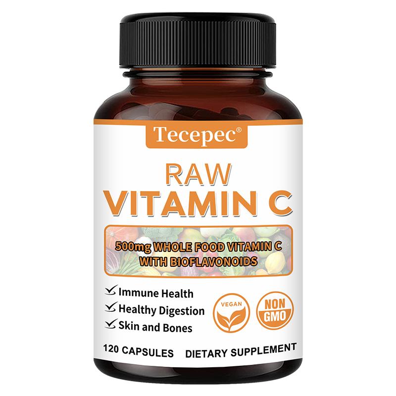 Vitamin C Supplement, With Organic Apple, Probiotic And Enzyme Blend, 120 Capsules 120 Capsules
