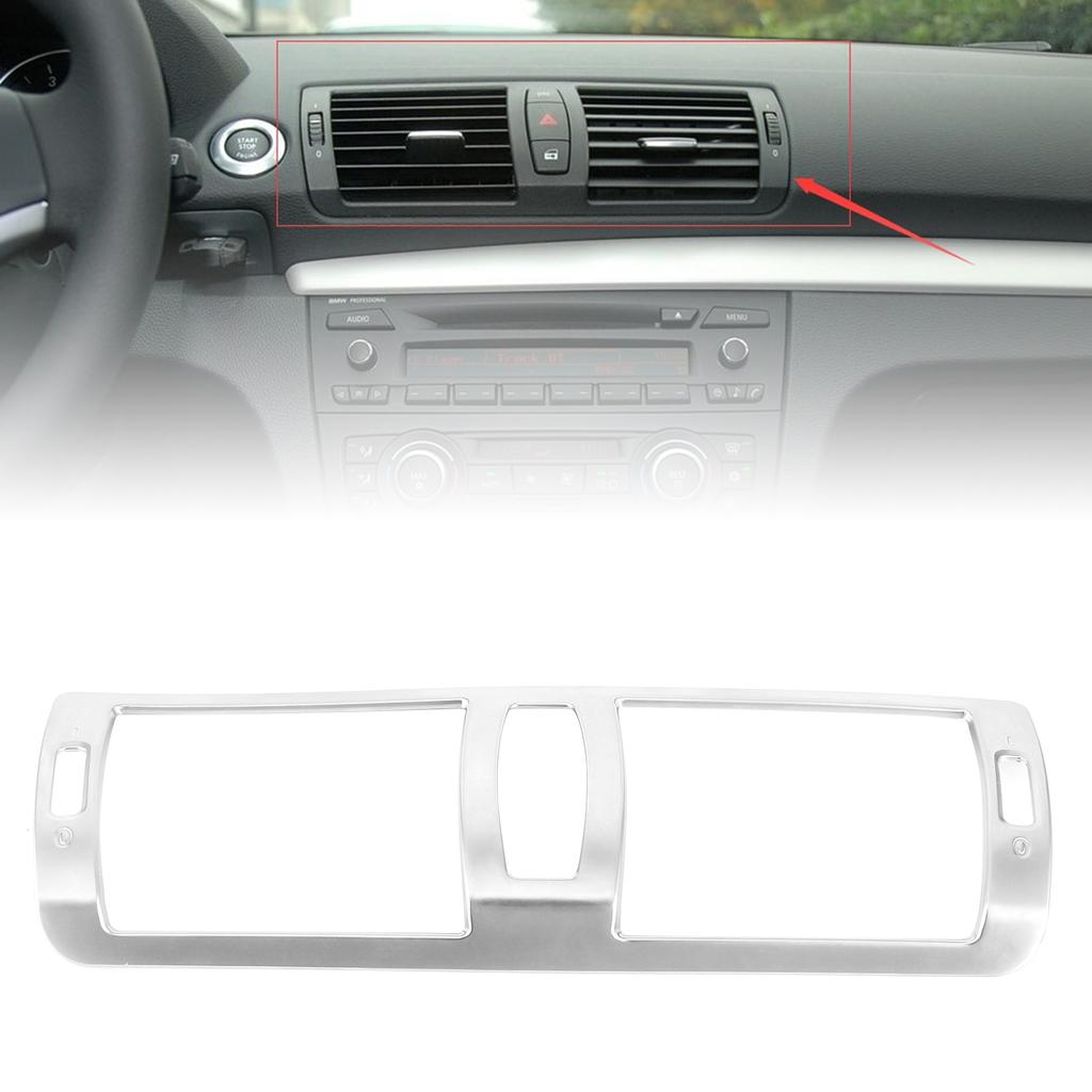 Center Control Air Conditioning Vent TrimFrame Fit for 1 Series E81 Hatchback 2007‑2011Chromeplate