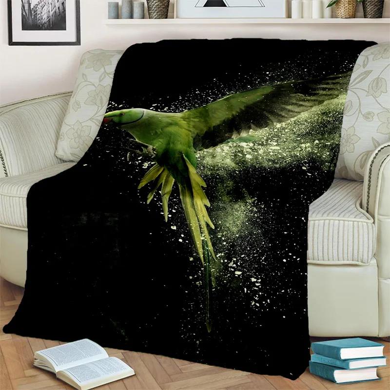 3D Colorful Macaws Parrot Birds Blanket,Soft Throw Blanket for Home Bedroom Bed Sofa Picnic Travel Office Rest Cover Blanket Kid