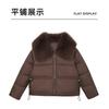 Womens French Style Puff Sleeve Cotton Coat With Fur Collar Winter Warm Fashion Jacket