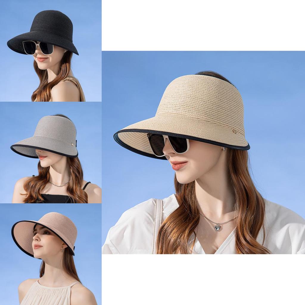 Summer Straw Sun Hat With Wide Brim For Beach Vacation Sun Protection