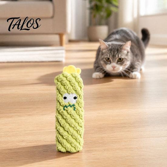 Talos Plush Cactus Cat Toy, Catnip Filled Chew Cute Stuffed Kitten Teething Toy for Indoor Cats Entertainment