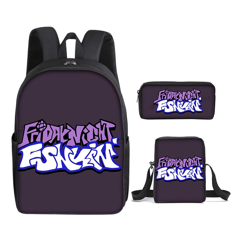 Classic Funny Friday Night Funkin 3D Print 3pcs/Set Pupil School Bags Laptop Daypack Backpack Inclined Shoulder Bag Pencil Case