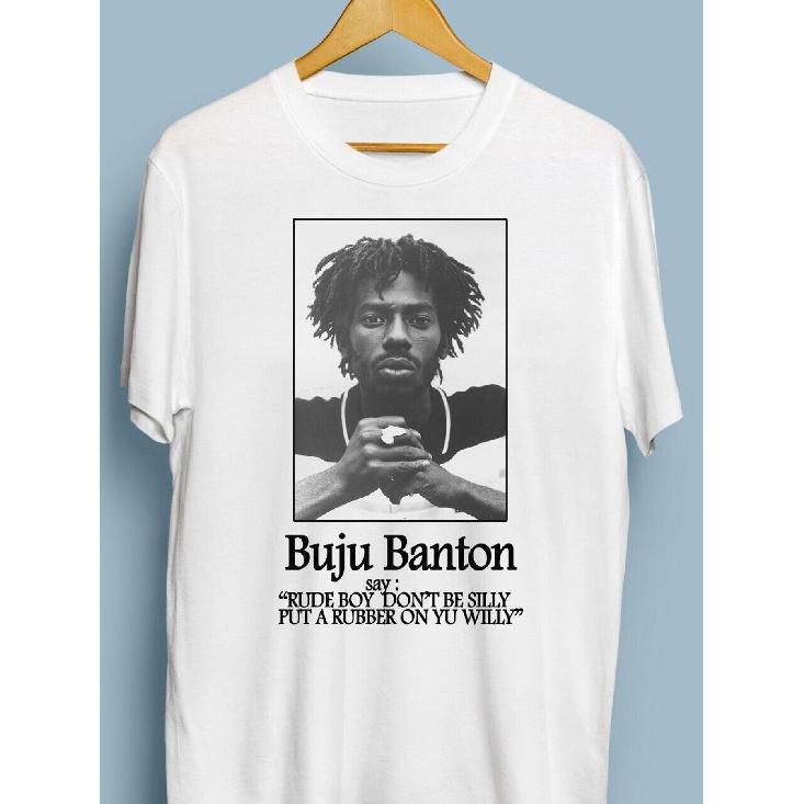 T-shirt con Copertina Iconica Album Buju Banton e Testi Canzoni Firma - Bianca Dancehall Giamaicana Reggae Musica Tee, Taglie S-5XL, Abbigliamento Casual & Fan