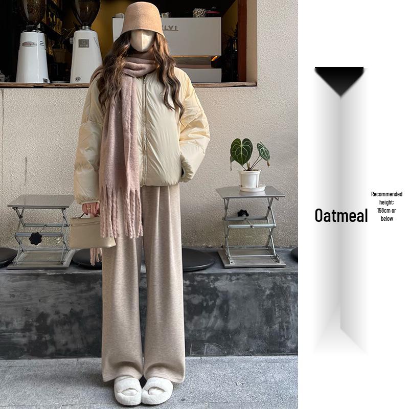 

Women s Pink Cashmere Wide-Leg Floor-Length Pants - 2025 Autumn/Winter Collection M