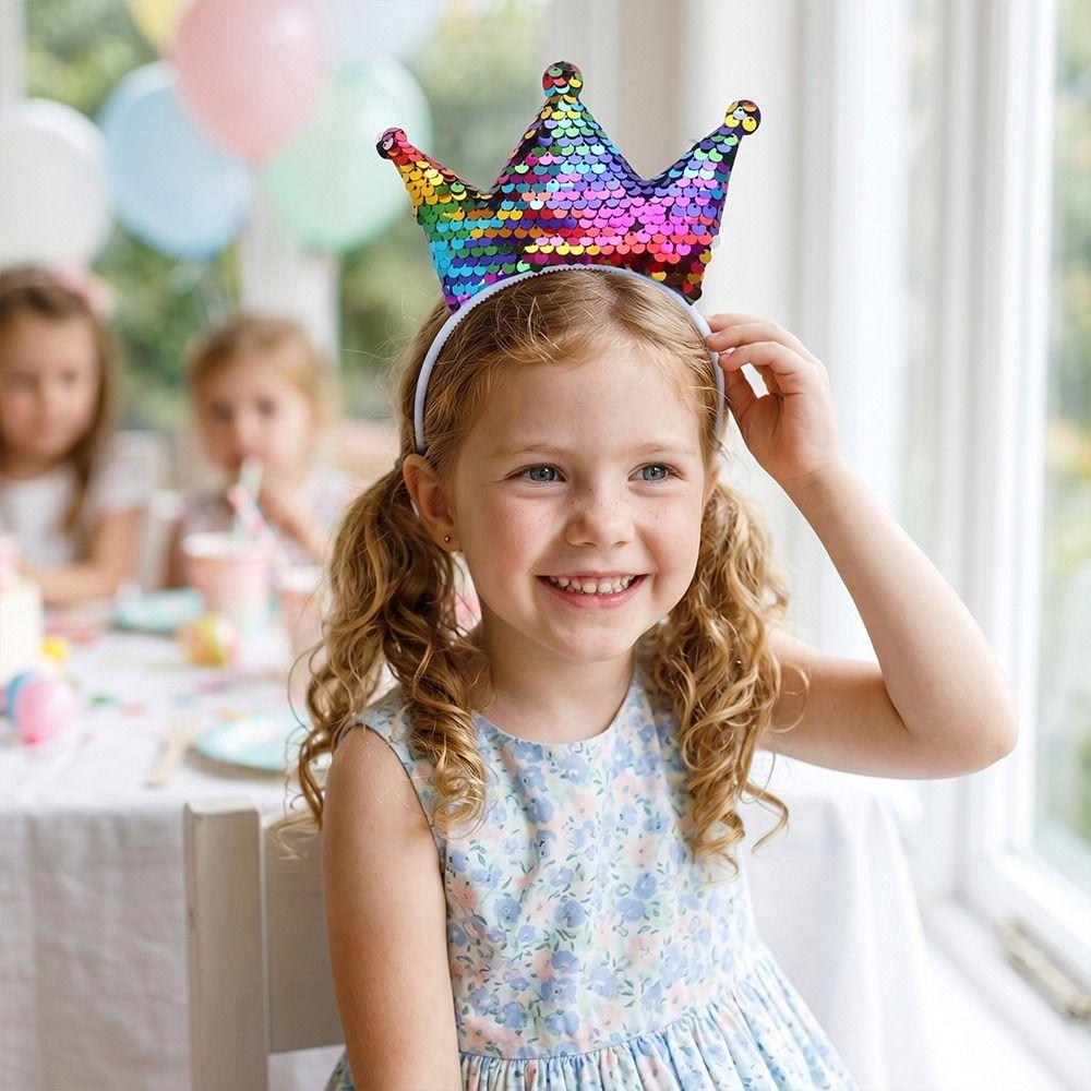 Glänzendes Kronen-Stirnband Prinzessinnen-Haarband Dekorative Zubehörteile Mädchen-Haarreif Kindergeschenke