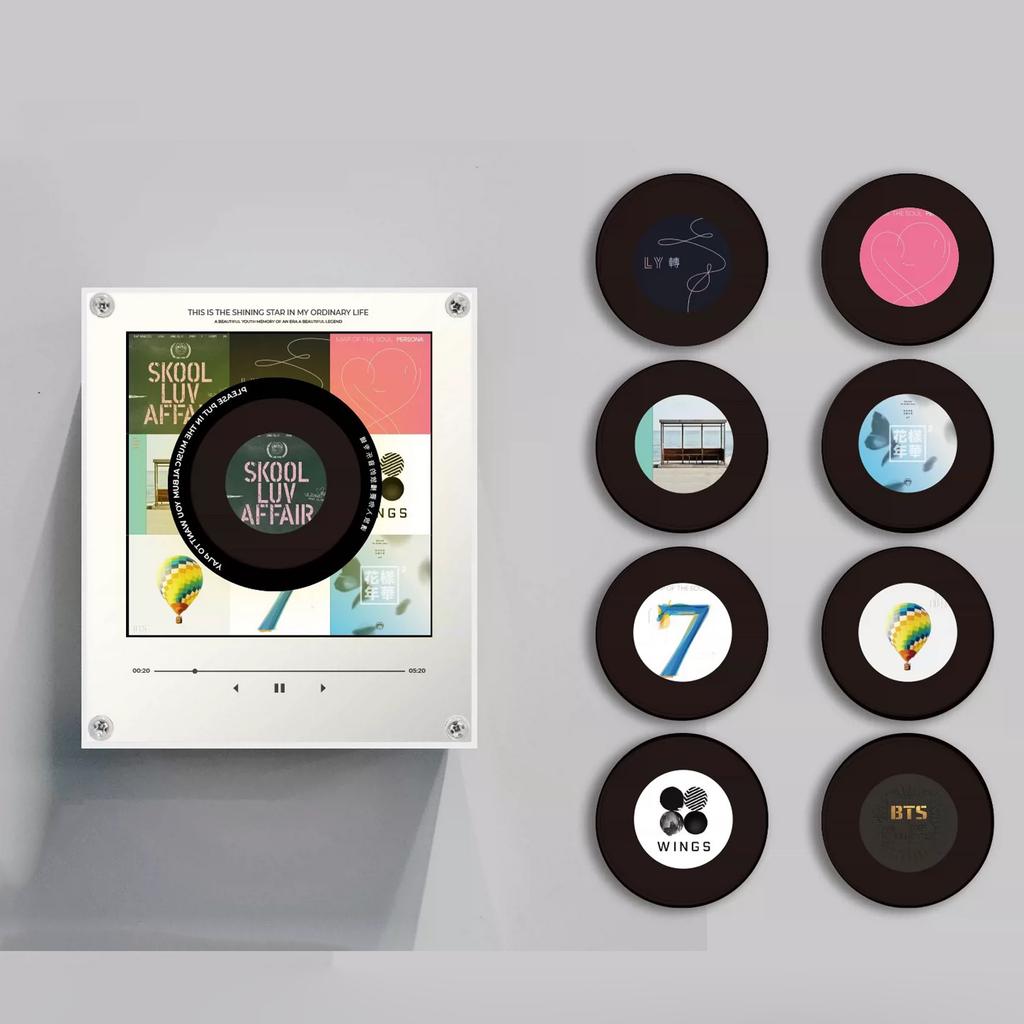 Rotating Disc Night Light Fridge with Activated Singing, Acrylic Decoration