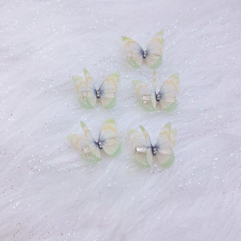 5PCS New Cute Princess Mesh Double-layer Butterfly Girls Hairpins Children Headwear Hairgrip Hair Clips Hair Accessories