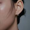 [Worn by Ahn Eun-jin, Park Ji-hyun][D.silver925] Twin Line One-Touch Earrings