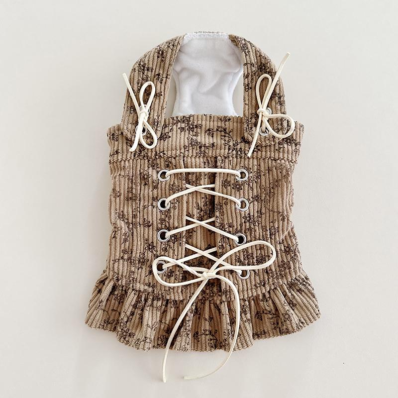 

Small Dog Dress Winter Pet Apparel Maltese Clothes Cat Yorkshire Terrier Pomeranian Shih Tzu Poodle Bichon Schnauzer Clothing XXS кавовий