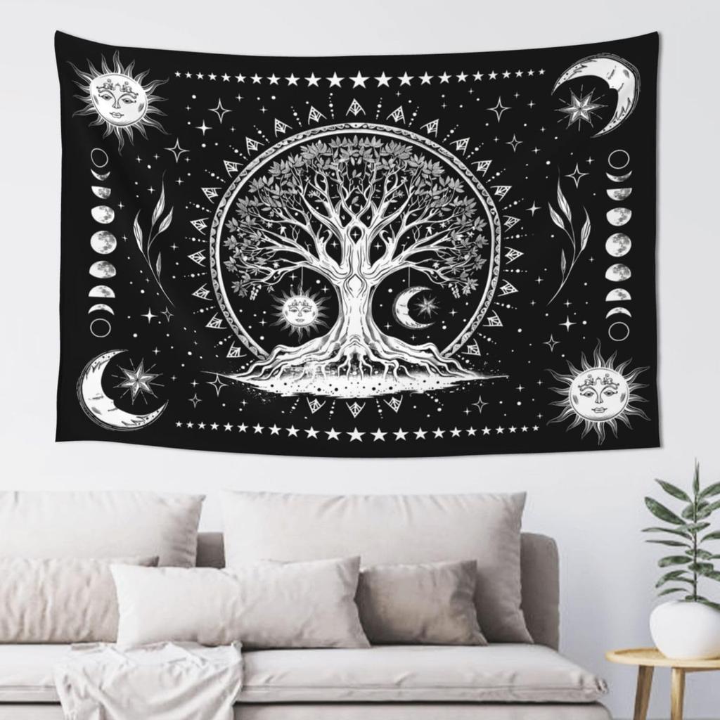 Wildflowers Vertical Wall Hanging, Illustrative Reference Chart Tapestry With Word, Beige White Vintage Tarot Flag Straight