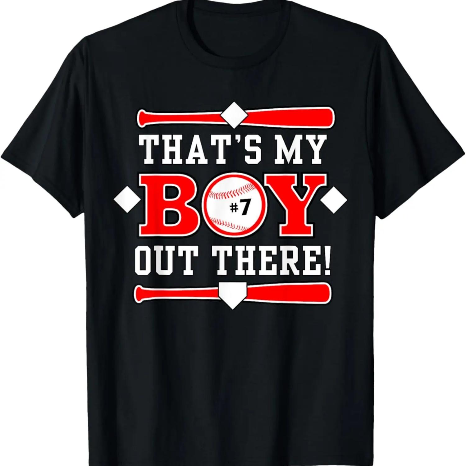 

That s My Boy #7 Baseball Mom Baseball Dad T-shirt XXXXXL чорний