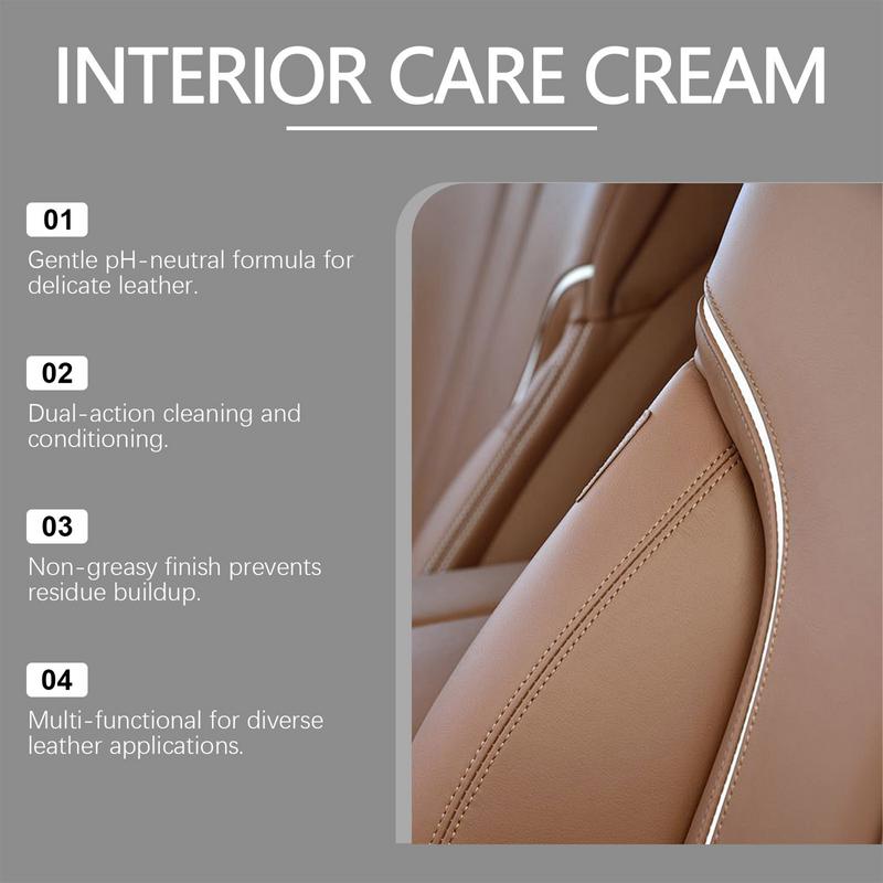 Car Leather Cleaner Leather Care Interior Car Cleaner Scratch Repair Auto Cleaning Supplies with Sponge for Dashboard Furniture