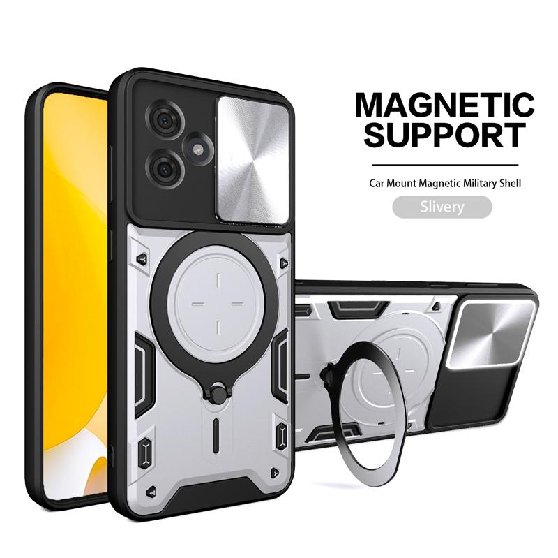 For Motorola Moto G54 5G G84 G14 Case Shockproof Armor Slide Lens Protect Funda For Moto G 54 84 14 Metal Ring Holder Back Cover
