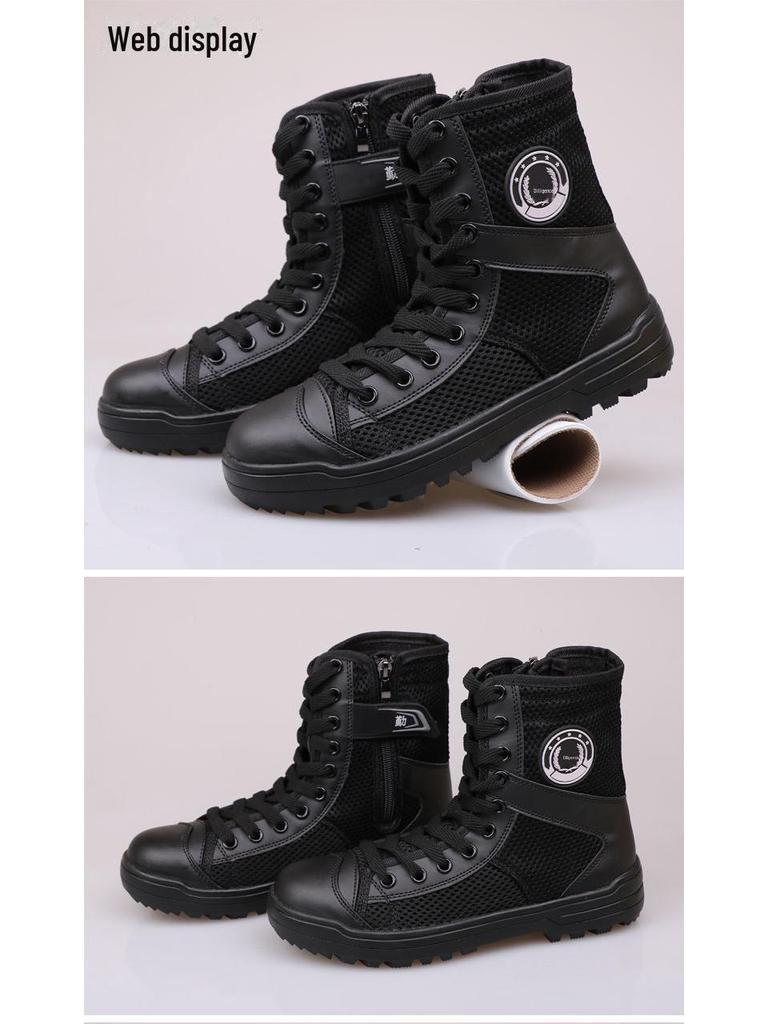 Ultra-Light Breathable Mesh Zipper Workwear Boots for Spring & Summer